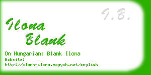 ilona blank business card